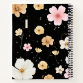 Black & Beige Floral Watercolor Spiralfolien Noteb Notizblock (Rückseite)