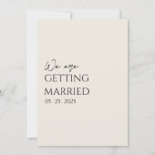 Black & Beige Minimalistisch Boho Neutral Wedding Einladung (Rückseite)