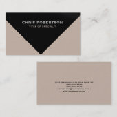 Black Beige Moderne Schlichte Visitenkarte (Vorne/Hinten)