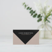 Black Beige Moderne Schlichte Visitenkarte (Stehend Vorderseite)