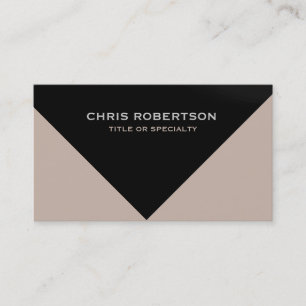 Black Beige Moderne Schlichte Visitenkarte