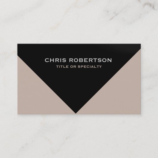 Black Beige Moderne Schlichte Visitenkarte (Vorderseite)