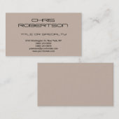 Black Beige Moderne Schlichte Visitenkarte (Vorne/Hinten)