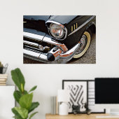 Black Bel Air Classic Vintage Car Fender Poster (Heimbüro)