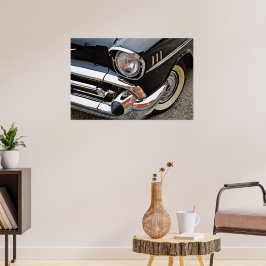 Black Bel Air Classic Vintage Car Fender Poster