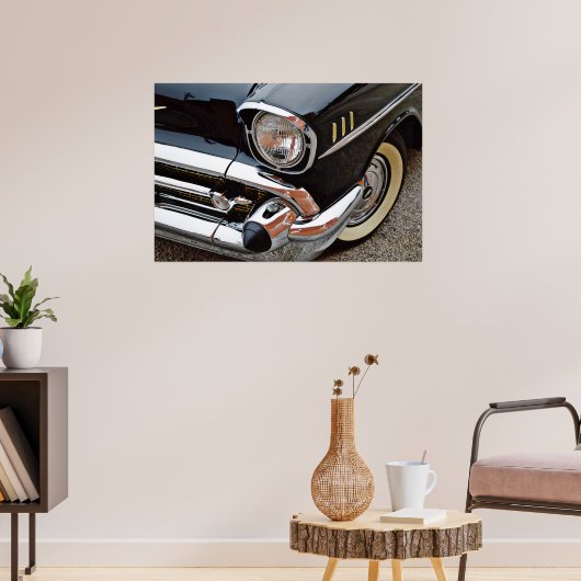 Black Bel Air Classic Vintage Car Fender Poster (Wohnzimmer 3)