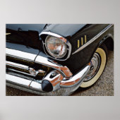Black Bel Air Classic Vintage Car Fender Poster (Vorne)