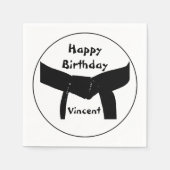 Black Belt Birthday Party für Kampfkunst Serviette (Vorderseite)