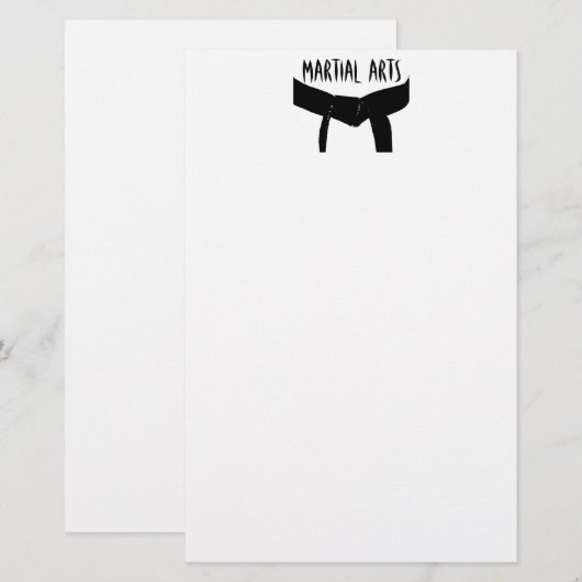 Black Belt Briefpapier (Vorne/Hinten)