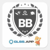 Black Belt Certified - GLSS.app Quadratischer Aufkleber (Vorderseite)