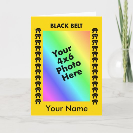 Black Belt Foto Mat Card Karte (Vorderseite)