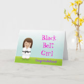 Black Belt Girl Herzlichen Glückwunsch Karte für K (Gelbe Blume)