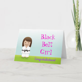 Black Belt Girl Herzlichen Glückwunsch Karte für K