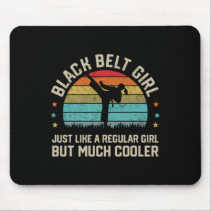 Black Belt Girl Karate Jiu Jitsu Taekwondo Martial Mousepad