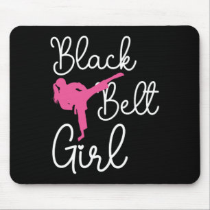 Black Belt Girl - Karate Taekwondo Kung Fu Jiu Jit Mousepad