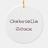 Black Belt Girl Pink Butterfells Keramik Ornament (Hinten)