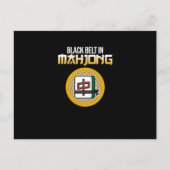 Black Belt in Mahjong Game Mahjong Spielen Postkarte (Vorderseite)