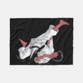 Black Belt Karate Fighter Fleecedecke (Vorderseite (Horizontal))