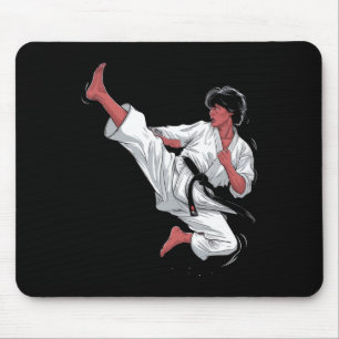 Black Belt Karate Fighter Mousepad