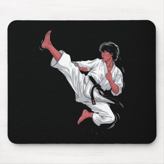 Black Belt Karate Fighter Mousepad (Vorne)