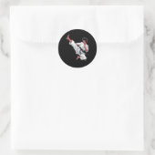 Black Belt Karate Fighter Runder Aufkleber (Tasche)