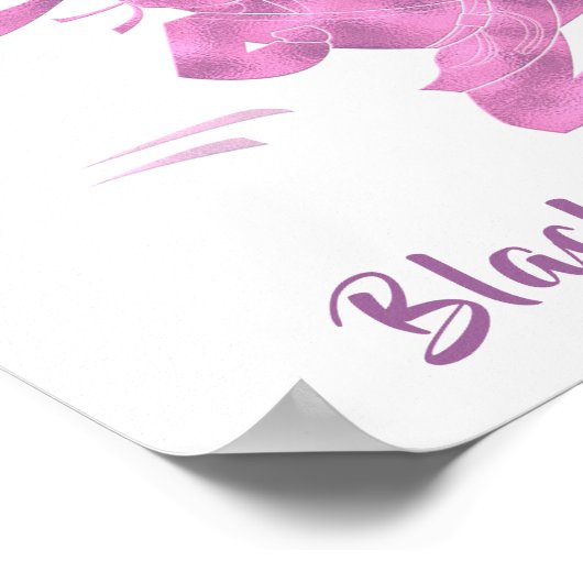 Black Belt Karate Girl Pink Lila Moderner Chic Poster (Ecke)