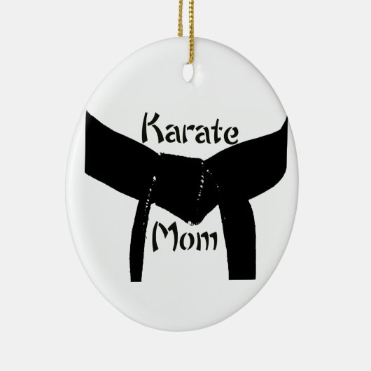 Black Belt Karate Mama Keramik Ornament (Rechts)