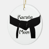 Black Belt Karate Mama Keramik Ornament (Links)