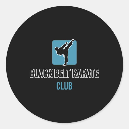 Black Belt Karate Runder Aufkleber (Vorderseite)