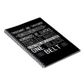 Black Belt Karate Taekwondo Jiu Jitsu Motivation Notizblock (Rechte Seite)