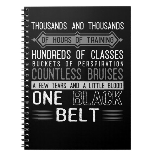 Black Belt Karate Taekwondo Jiu Jitsu Motivation Notizblock (Vorderseite)