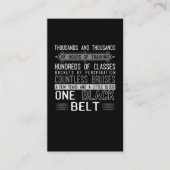Black Belt Karate Taekwondo Jiu Jitsu Motivation Visitenkarte (Vorderseite)