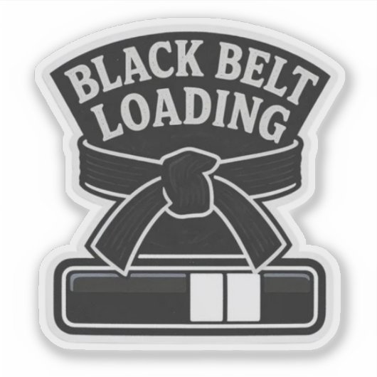 Black Belt Loading... Aufkleber (Vorderseite)