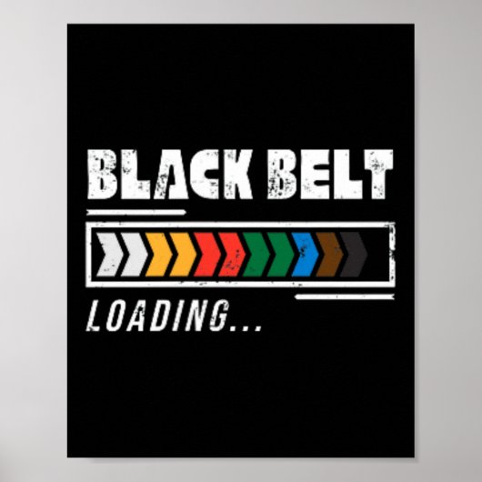 Black Belt Loading Martial Arts Karate Minimalisti Poster (Vorne)