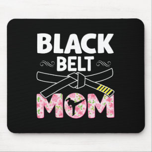 Black Belt Mama Floral Tkd Taekwondo Karate Martia Mousepad