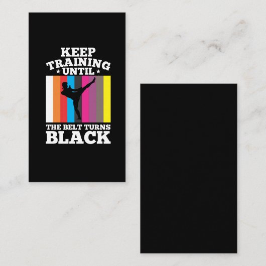 Black Belt Martial Art Coffee Visitenkarte (Vorne/Hinten)