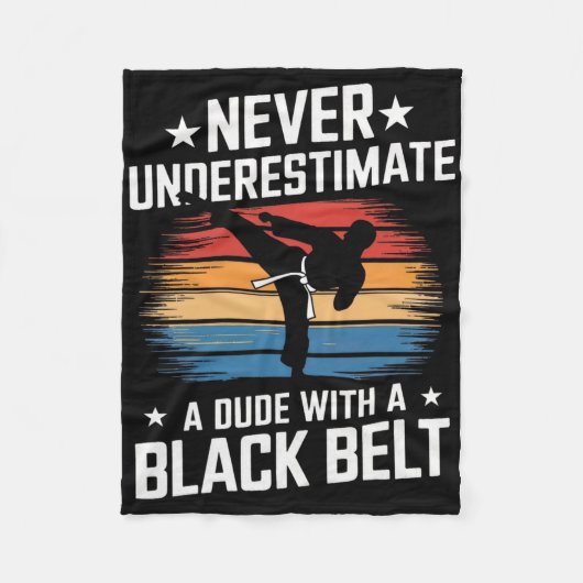 Black Belt Martial Arts Karate Jiu Jitsu Taekwondo Fleecedecke (Vorderseite)