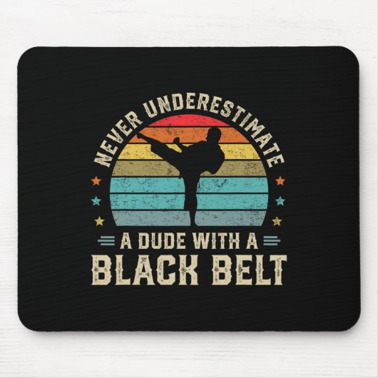 Black Belt Martial Arts Karate Jiu Jitsu Taekwondo Mousepad (Vorne)
