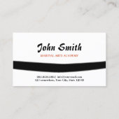 Black Belt Master Martial Arts Dojo Beruflich Visitenkarte (Rückseite)