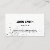 Black Belt Master of Arts School Visitenkarte (Rückseite)