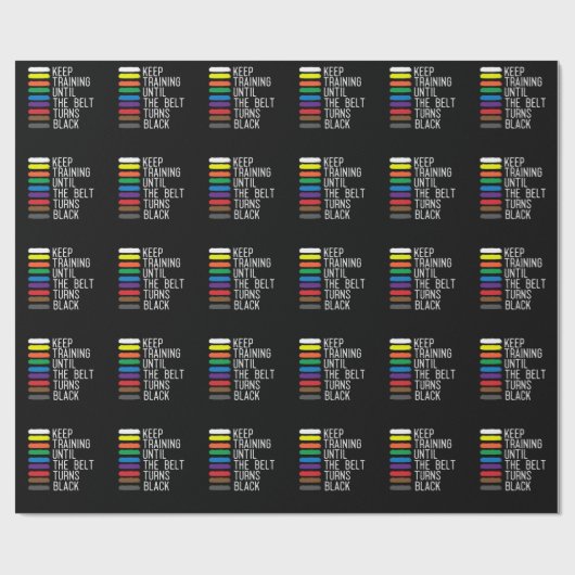 Black Belt Motivation Taekwondo Jiu Jitsu Karate Geschenkpapier (Flach)