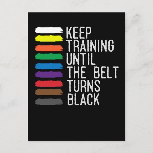 Black Belt Motivation Taekwondo Jiu Jitsu Karate Postkarte (Vorderseite)