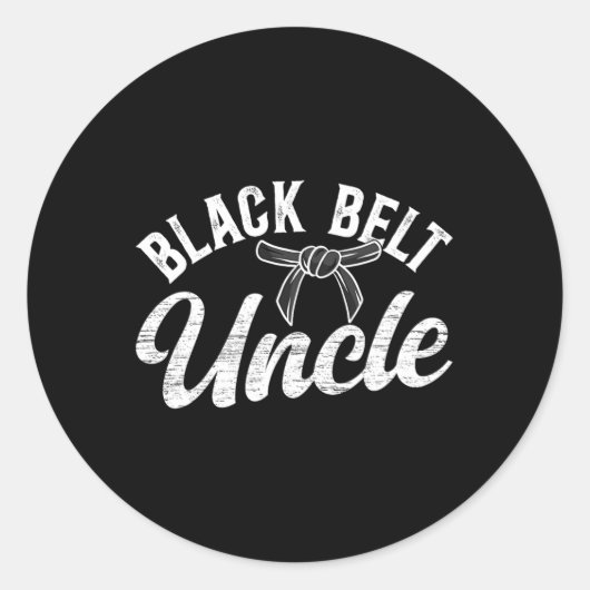 Black Belt Onkel Karate Onkel Proud Karate Onkel Runder Aufkleber (Vorderseite)