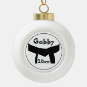 Black Belt Rank der Kampfkunst Keramik Kugel-Ornament (Vorderseite)