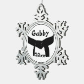 Black Belt Schneeflocken Zinn-Ornament (Rechts)