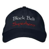 Black Belt Superhero Baseball Cap Bestickte Kappe (Vorderseite)