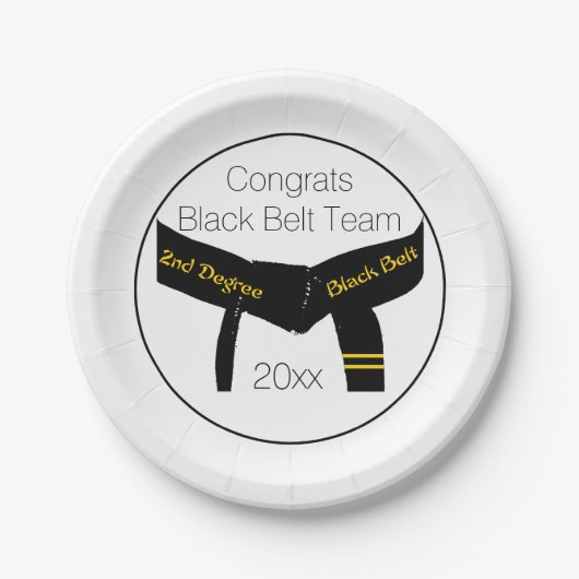 Black Belt Test Party Herzlichen Glückwunsch Pappteller (Vorderseite)