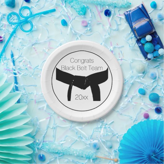 Black Belt Test Party Herzlichen Glückwunsch Pappteller (Party)