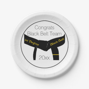 Black Belt Test Party Herzlichen Glückwunsch Pappteller