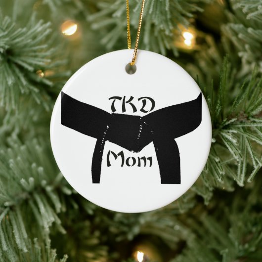 Black Belt TKD Mama für Kampfkunst Keramikornament (Baum)